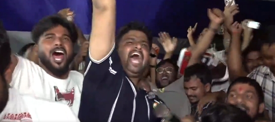 Students celebrating after JSSC and JPSC exams were cancelled.