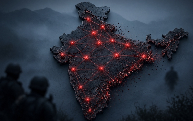 Representative places on the Indian map where Shahzad Bhatti sleeper cells were found.