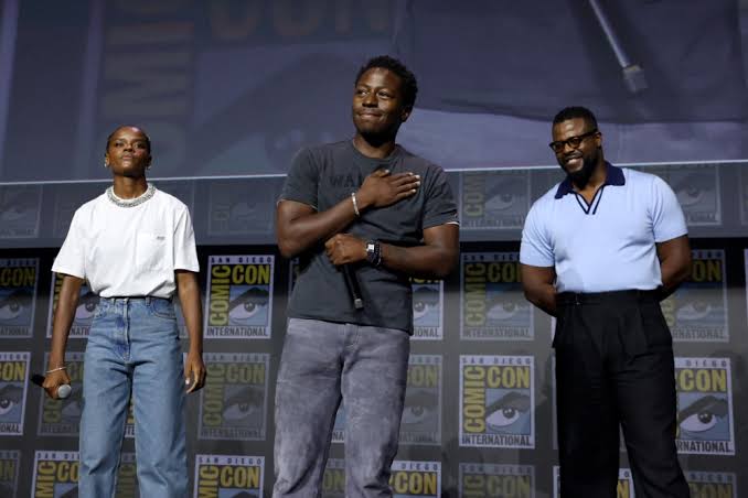 Letitia Wright, Ryan Coogler, and Winston Duke at SDCC