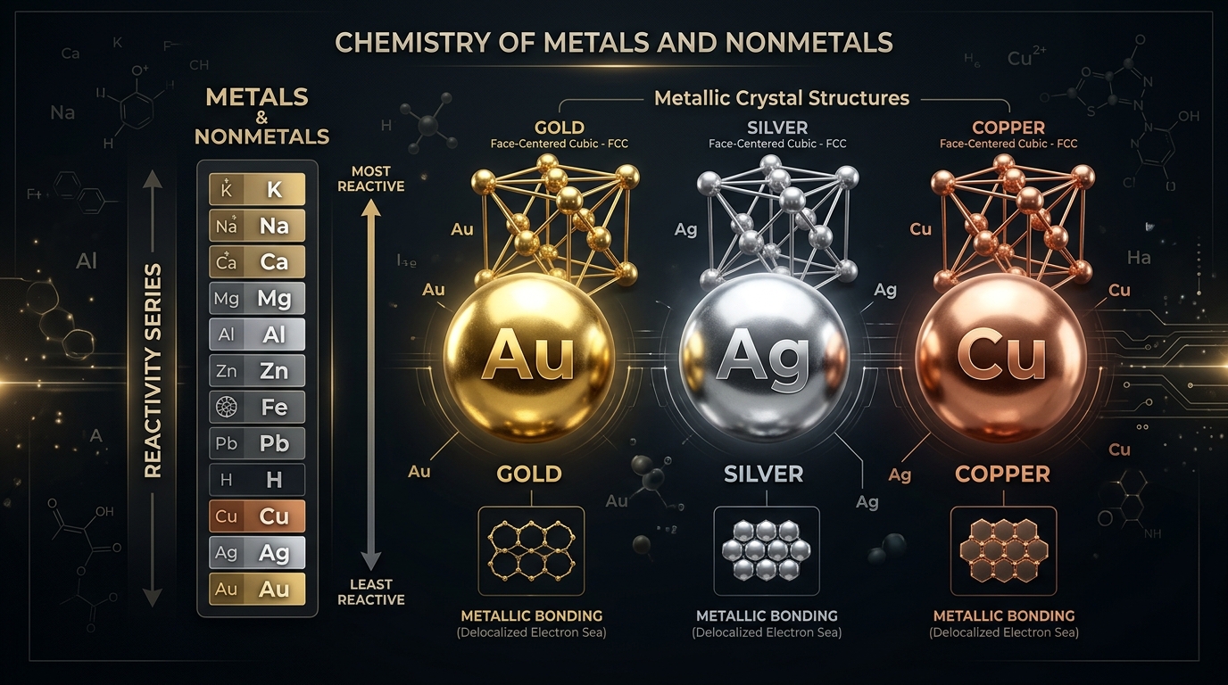 Metals, Non-Metals & Metallurgy: Complete Chemistry Notes Hero Graphic