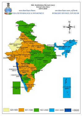 Official India Meteorological Department IMD Hydromet Division subdivision normal rainfall map