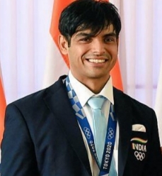 Neeraj Chopra competing in the CWG 2026 javelin throw final in Glasgow