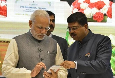 Dharmendra Pradhan with Prime Minister Narendra Modi