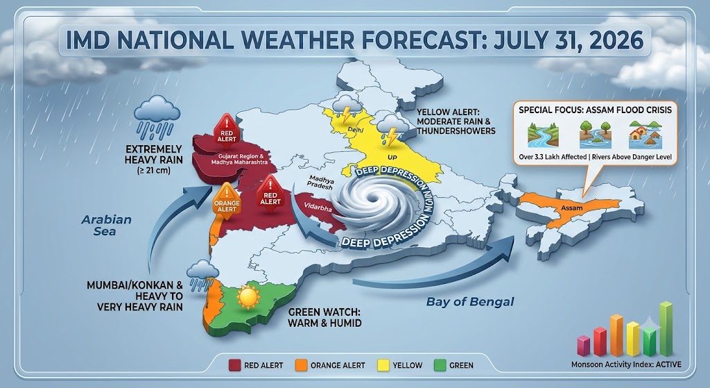 IMD National Weather Map and Heavy Rainfall Monsoon Warning