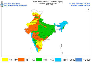 Official IMD River Basin Rainfall Norms Map of India