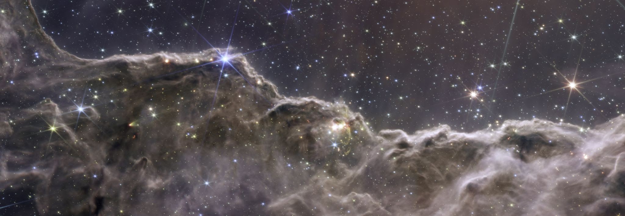 JWST Deep Field View of Stellar Nursery and Cosmic Dust Clouds