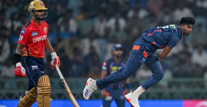 Mayank Yadav bowling in nets