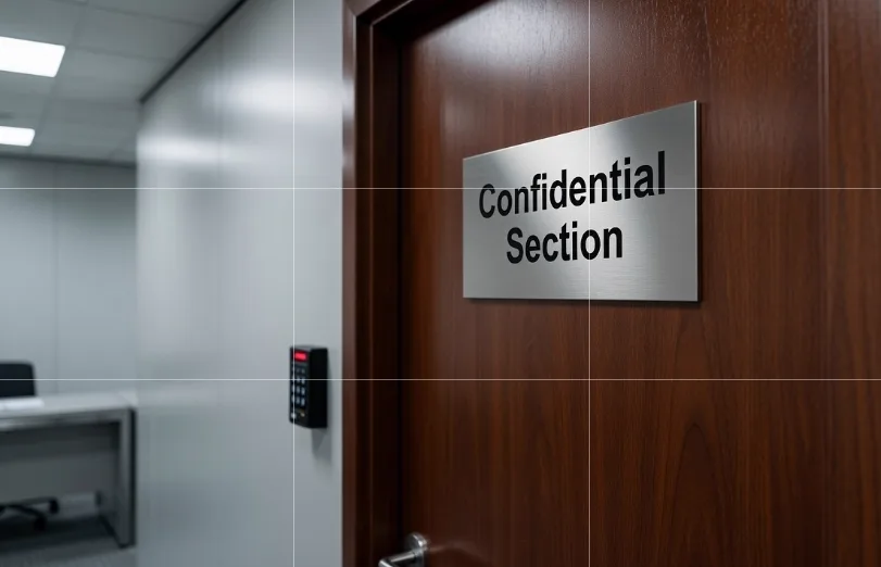 Confidential section door with digital access keypad lock