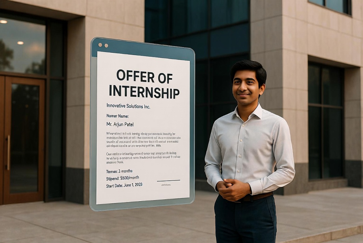 Young Indian intern working in a top company corporate office 3D illustration