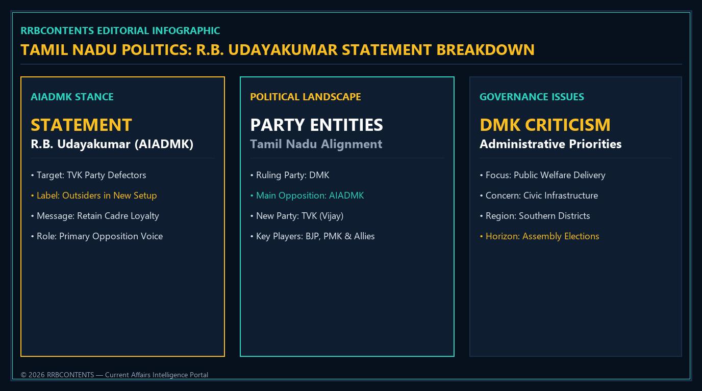 Tamil Nadu politics breakdown card: AIADMK leader RB Udayakumar statement