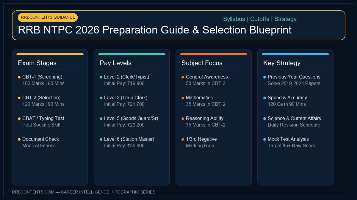 RRB NTPC 2026 Preparation Strategy Blueprint Infographic