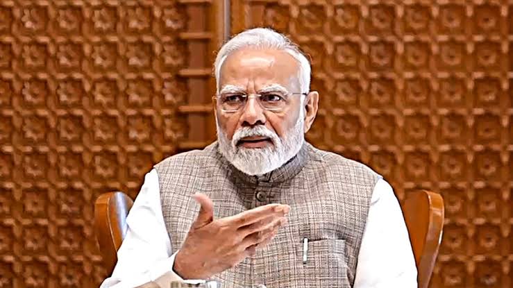 Prime Minister Narendra Modi delivering a video address to the nation