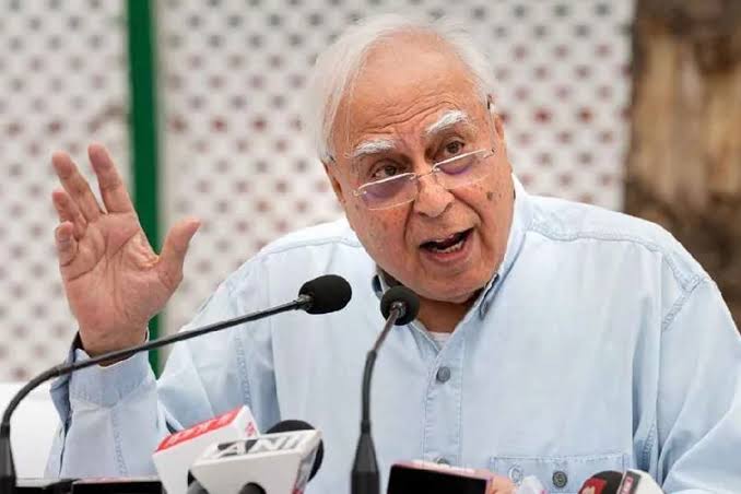 Kapil Sibal addressing press conference