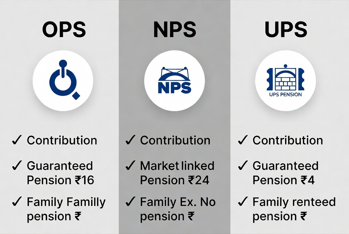 Central Government employees celebrating Unified Pension Scheme UPS approval 3D illustration