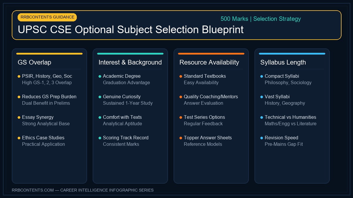 UPSC CSE Optional Subject Selection Blueprint Infographic