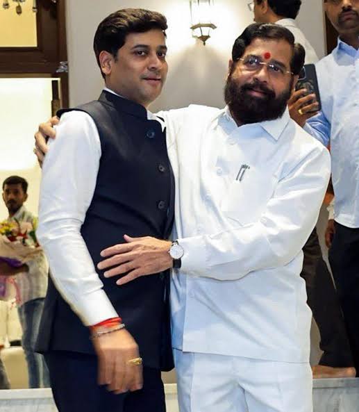Dr. Shrikant Shinde with his father Eknath Shinde