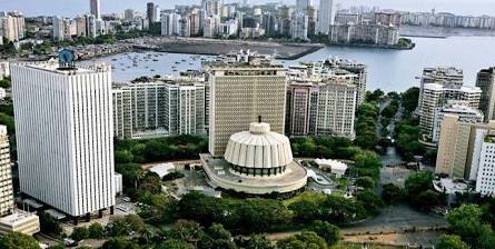 Vidhan Bhavan and Nariman Point skyline in Mumbai Maharashtra