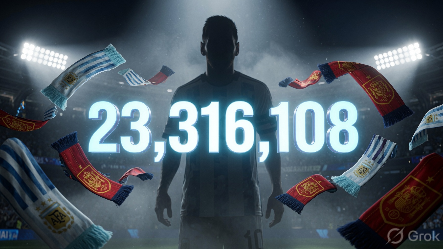 3D visualization of the viral Argentina Out petition counter after 2026 World Cup
