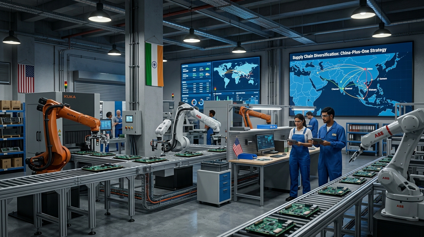 3D view of India manufacturing hub in China-plus-one strategy